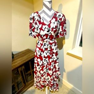 Honey Punch floral long wrap around dress
